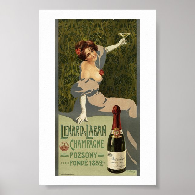 Lenard & Laban, Champagne, Vintage, Poster (Framsidan)