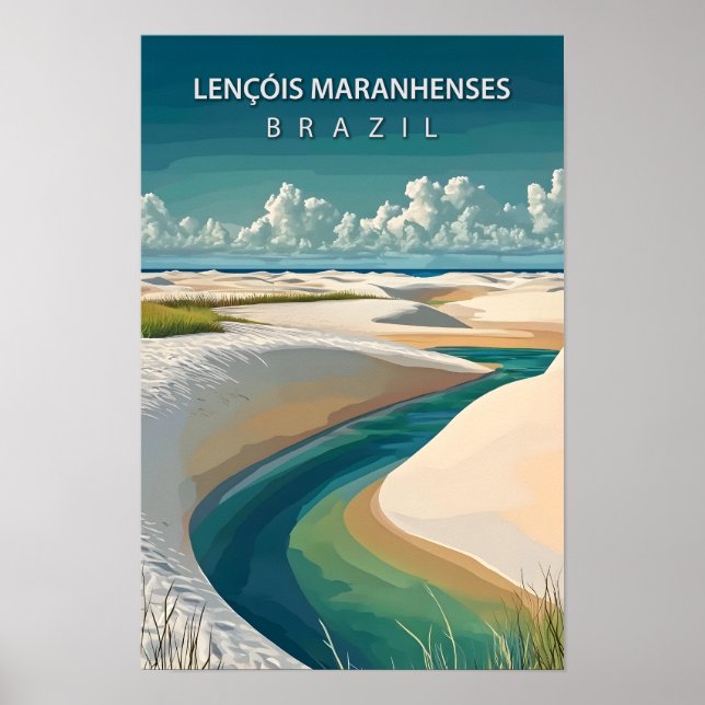 Lencois Maranhenses Brasilien Travel Poster (Framsidan)