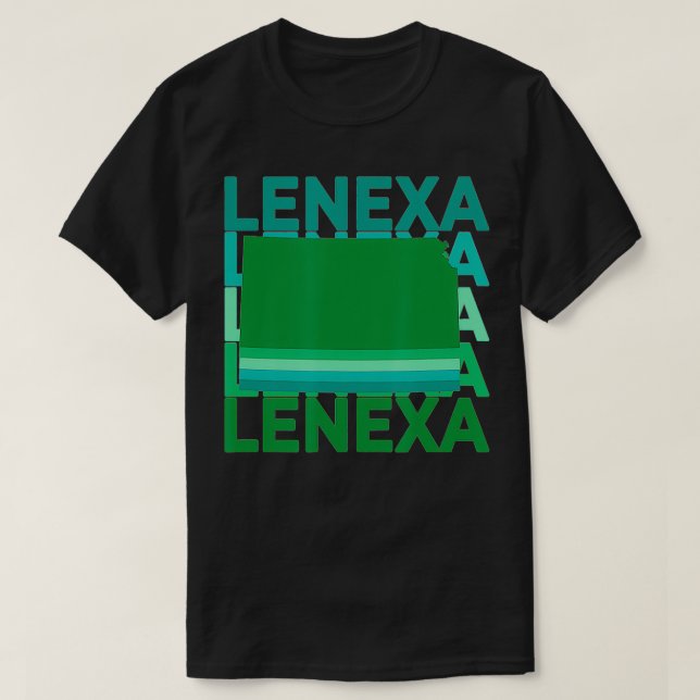 Lenea Kansas Grönt Repeat KS City T Shirt (Design framsida)