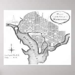 L'Enfants plan i Washington Poster