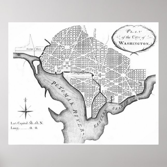 L'Enfants plan i Washington Poster (Framsidan)