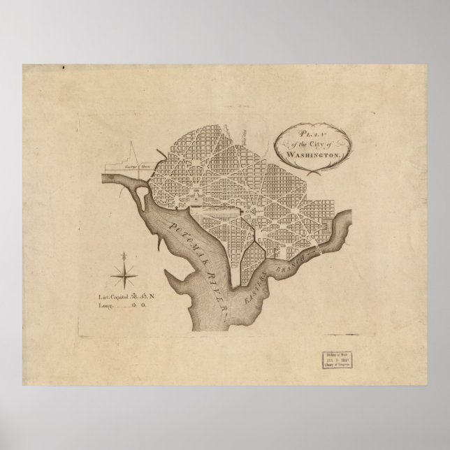 L'Enfants plan i Washington Poster (Framsidan)