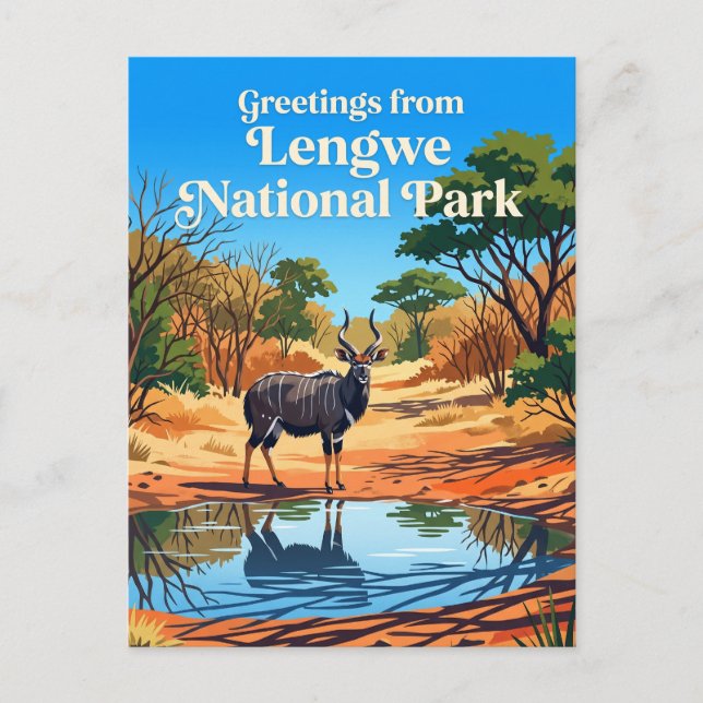 Lengwe nationalpark Malawi Vykort (Framsida)