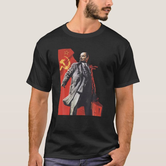 Lenin Forever Sovjetunionen Sovjetunionen Ryssland T Shirt (Framsida)