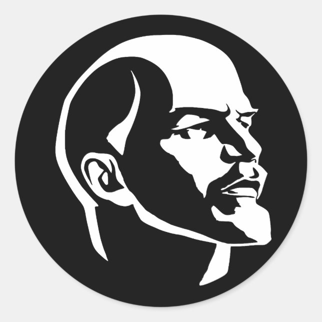 Lenin Head Runt Klistermärke (Framsida)