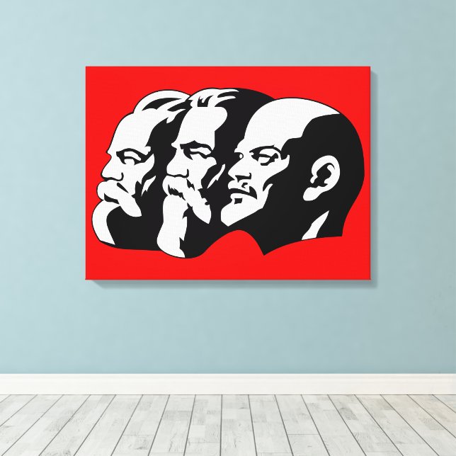 Lenin, Marx, Engels, Sovjetunionen, Kommunism Canvastryck (Insitu (trägolv))