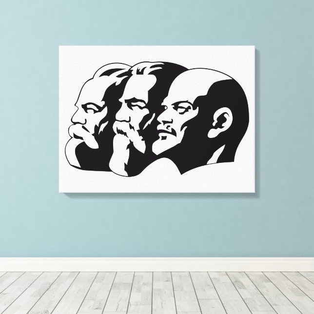 Lenin, Marx, Engels, Sovjetunionen, Kommunism Canvastryck (Insitu (trägolv))