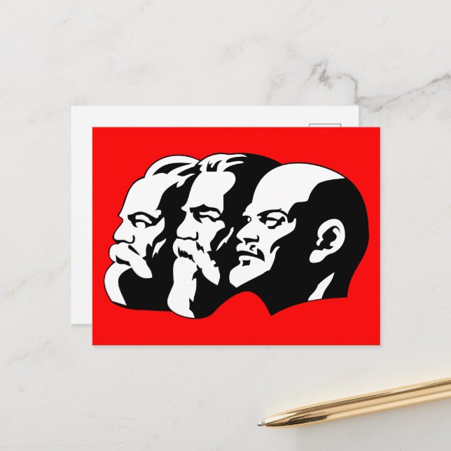 Lenin, Marx, Engels, Sovjetunionen, Kommunism Vykort (Fram/Back In Situ)