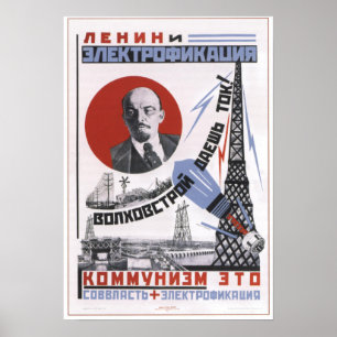 Lenin och Electricity Poster