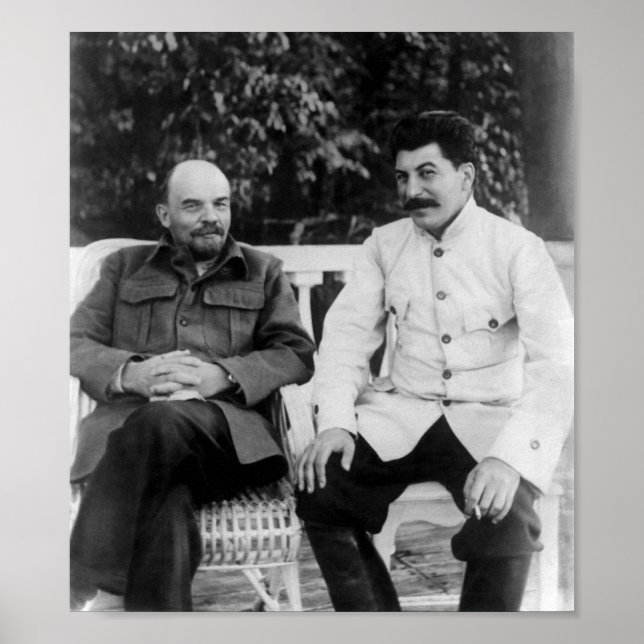 Lenin och Joseph Stalin - Gorki - 1922 Poster (Framsidan)