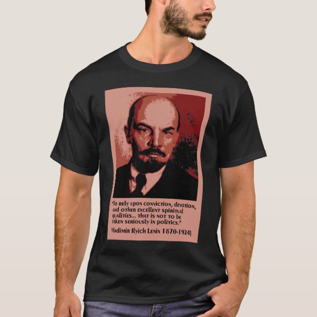 lenin på politik tee shirt (Framsida)