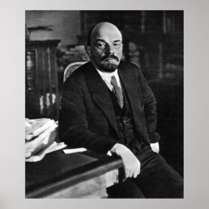 Lenin photo portrait poster