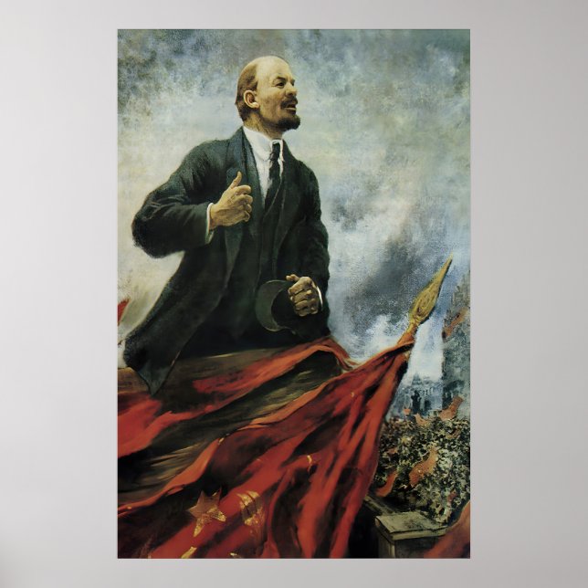 Lenin Portrait Soviet Propaganda Poster - CCCP (Framsidan)