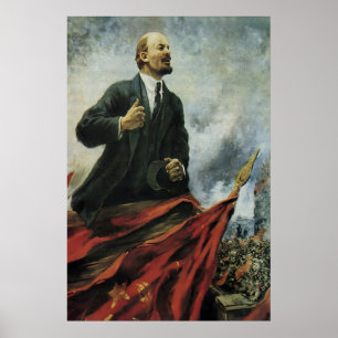 Lenin Porträtt Sovjet Propaganda Affisch - CCCP