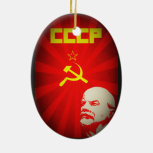 lenin russia sovjetisk kommunistisk julgransprydnad keramik