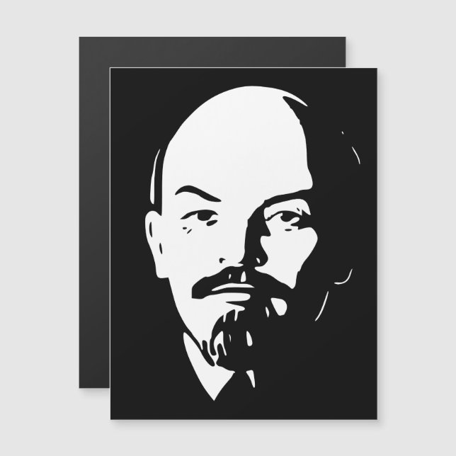 Lenin, Sovjet, CCCP, Sovjetunionen, Kommunism Magnetisk Inbjudningskort (Fram/baksida)