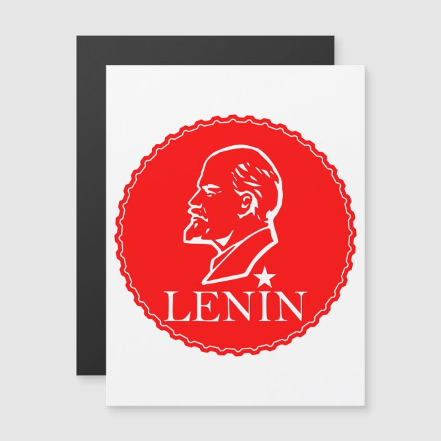 Lenin, Sovjetunionen, CCCP, Sovjetunionen, Kommuni Magnetisk Inbjudningskort (Fram/baksida)