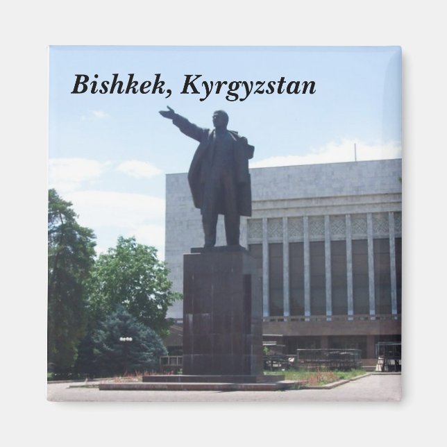 Lenin Statue, Bishkek, Kirgizistan Magnet (Framsidan)