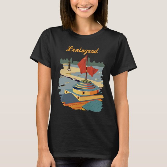 Leningrad Ryssland Stad Retro Resa T-Shirt (Framsida)