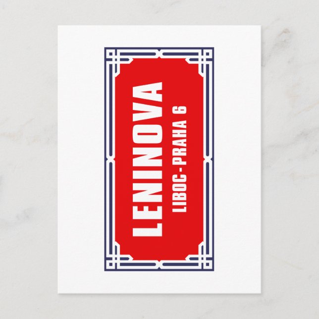 Leninova, Prag, tjeckiska gatunamnet Vykort (Framsida)