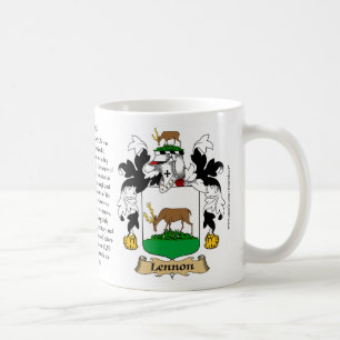 Lennon familjvapensköld (vapensköld) däribland kaffemugg