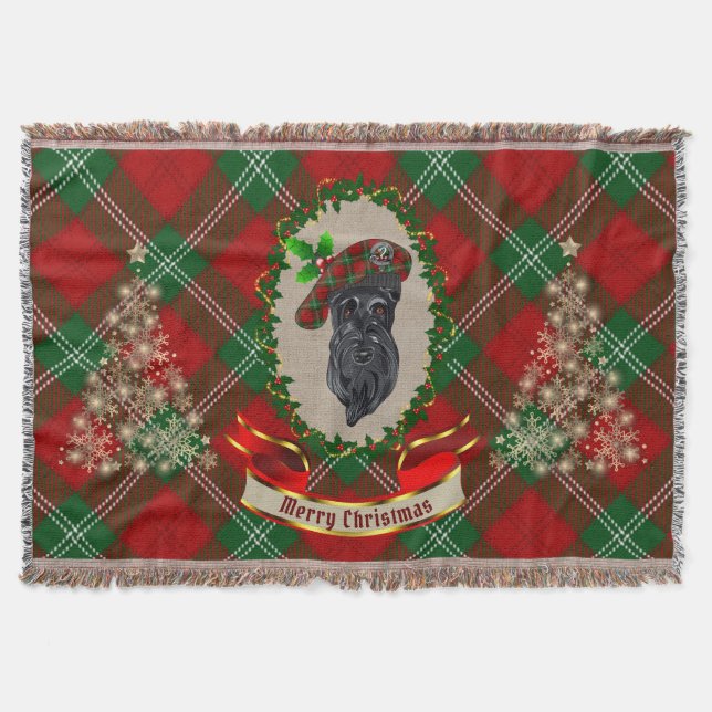Lennox Scottie Hund jul Throw Blanket Filt (Framsidan)