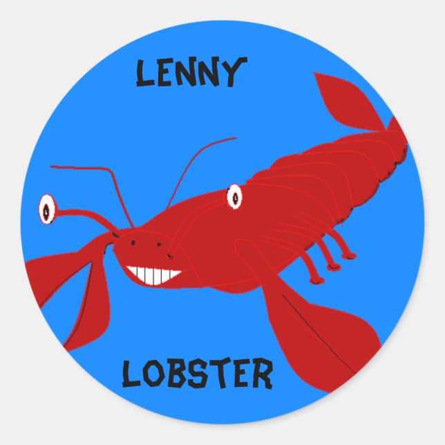 , Lenny, Lobster Runt Klistermärke (Framsida)