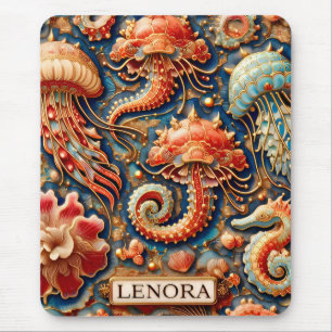 LENORA ~ RED FLOWERS ~ Mousepad Musmatta