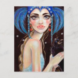 Lenore och de tre ögonkorven, originalkonst vykort