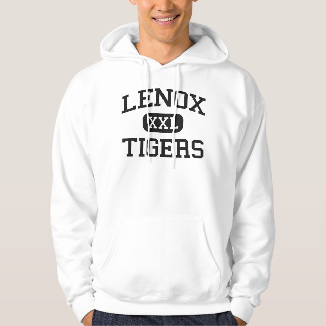 Lenox - tigrar - Lenox högstadium - Lenox Iowa Sweatshirt Med Luva (Framsida)