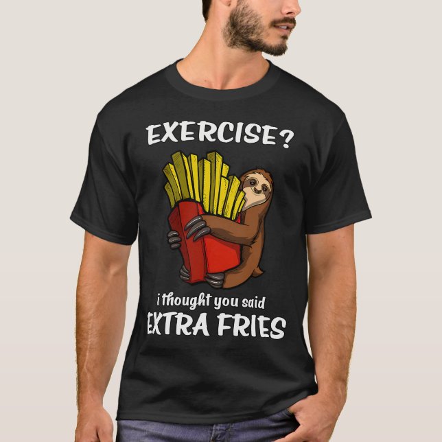 Lent träning jag trodde du sa extra pommes frites t shirt (Framsida)