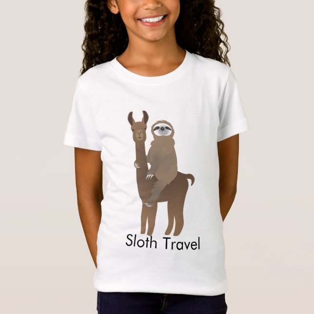 Lent Travel på en Lama T Shirt (Framsida)