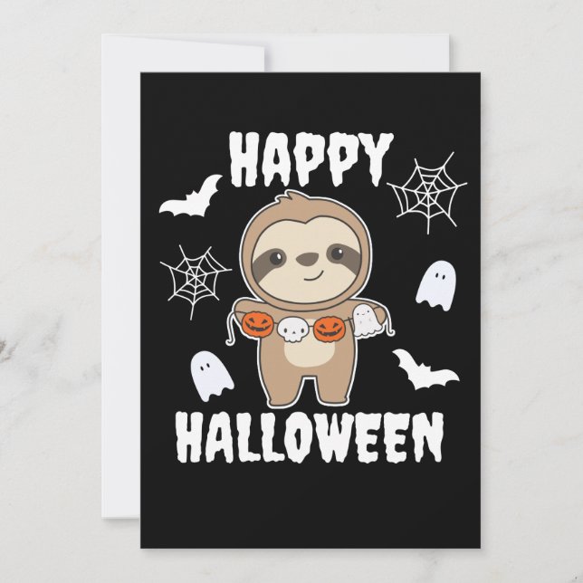 Lentbuss Happy Halloween Pumpa Fladdermus Kostym Julkort (Framsida)