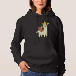 Lentdjur som rider på en lama alpacka i en sombrer t shirt