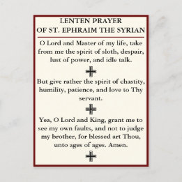 Lenten Prayer of St Ephraim the Syrian - kort