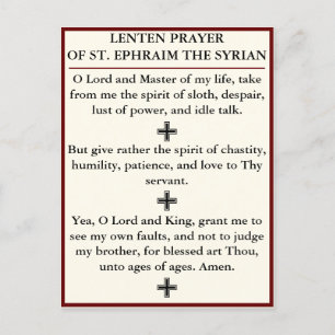 Lenten Prayer of St Ephraim the Syrian - kort