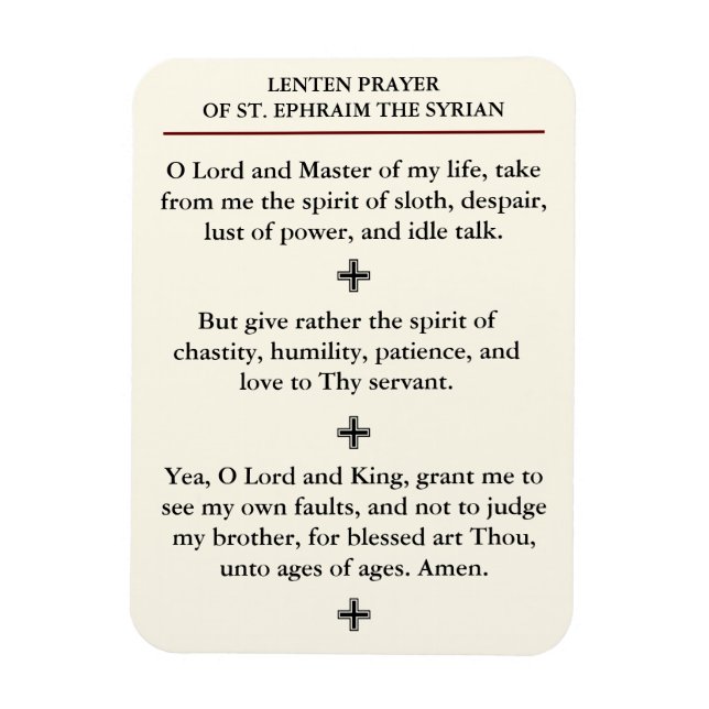 Lenten Prayer of St. Ephraim the Syrian Magnet (Vertikal)