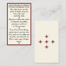 Lenten Prayer of St Ephraim the Syrian mini card