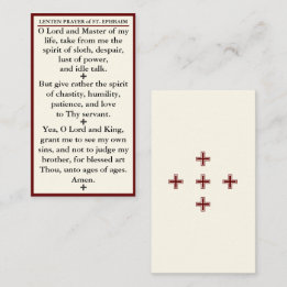 Lenten Prayer of St Ephraim the Syrian mini card Visitkort