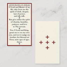 Lenten Prayer of St Ephraim the Syrian mini card Visitkort
