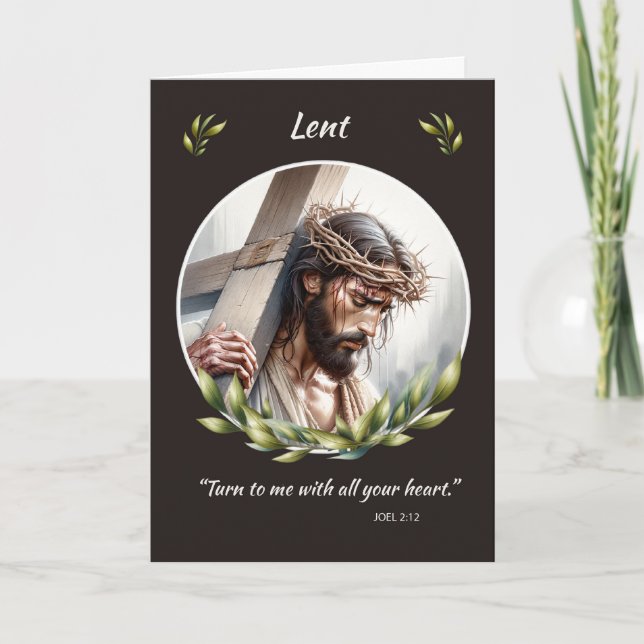 Lenten Renewal Jesus med Krona i Thorns Kor Kort (Framsida)