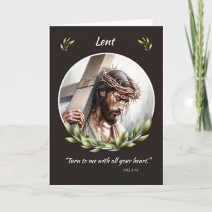 Lenten Renewal Jesus med Krona i Thorns Kor Kort