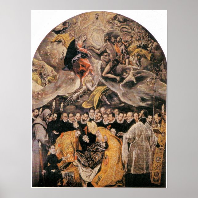 L'Enterrement du Comte d'Orgaz av El Greco Poster (Framsidan)
