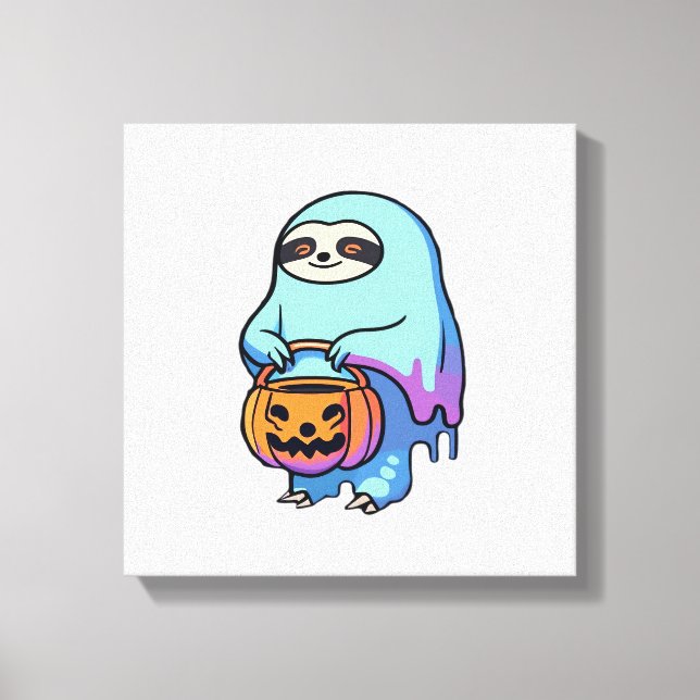 LentGhost Halloween Överstor T-Shirt Canvastryck (Framsida)