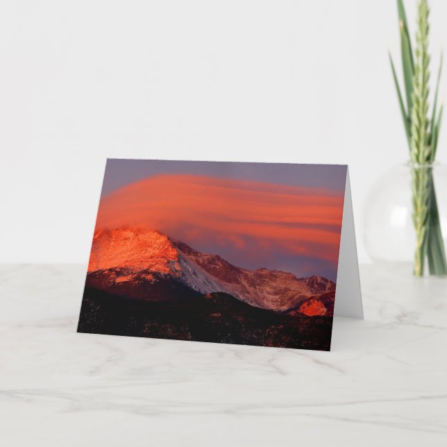 Lenticulary Cloud över Pikes topp Kort (Framsida)