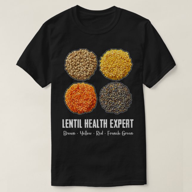 Lentil Health Epert Brown Gult Red Fransk Grönt T Shirt (Design framsida)