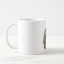 Lentodjursmamma Senskötare som kramar Monstera-mug