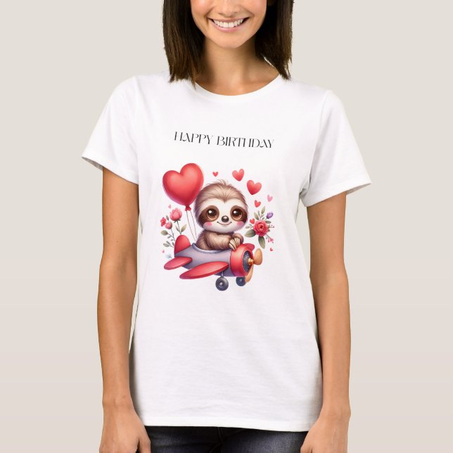 Lentpilot Födelsedag T Shirt (Framsida)