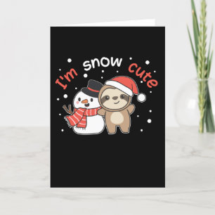 Lenträd jag är snö Söt snöman Snö Puns Helgkort
