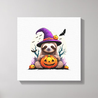 Lenträd Rosa Hatt Halloween Canvastryck